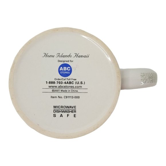 Honu Islands Hawaii 12 Oz Coffee Cup Mug Sea Turtle Ceramic Souvenir ABC Stores - Picture 10 of 11